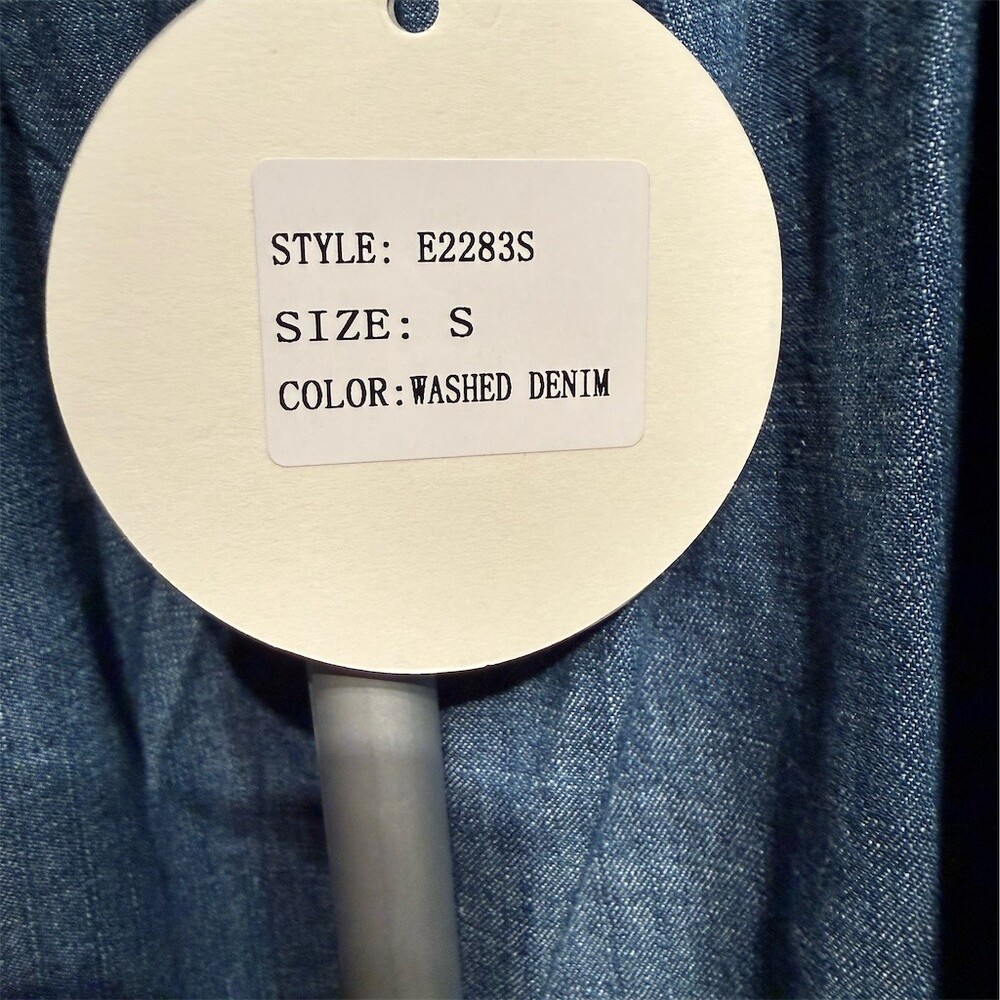 In February Skirt Womens Size S Blue Denim Maxi A-Line Smocked Waist w/pockets - Picture 6 of 9